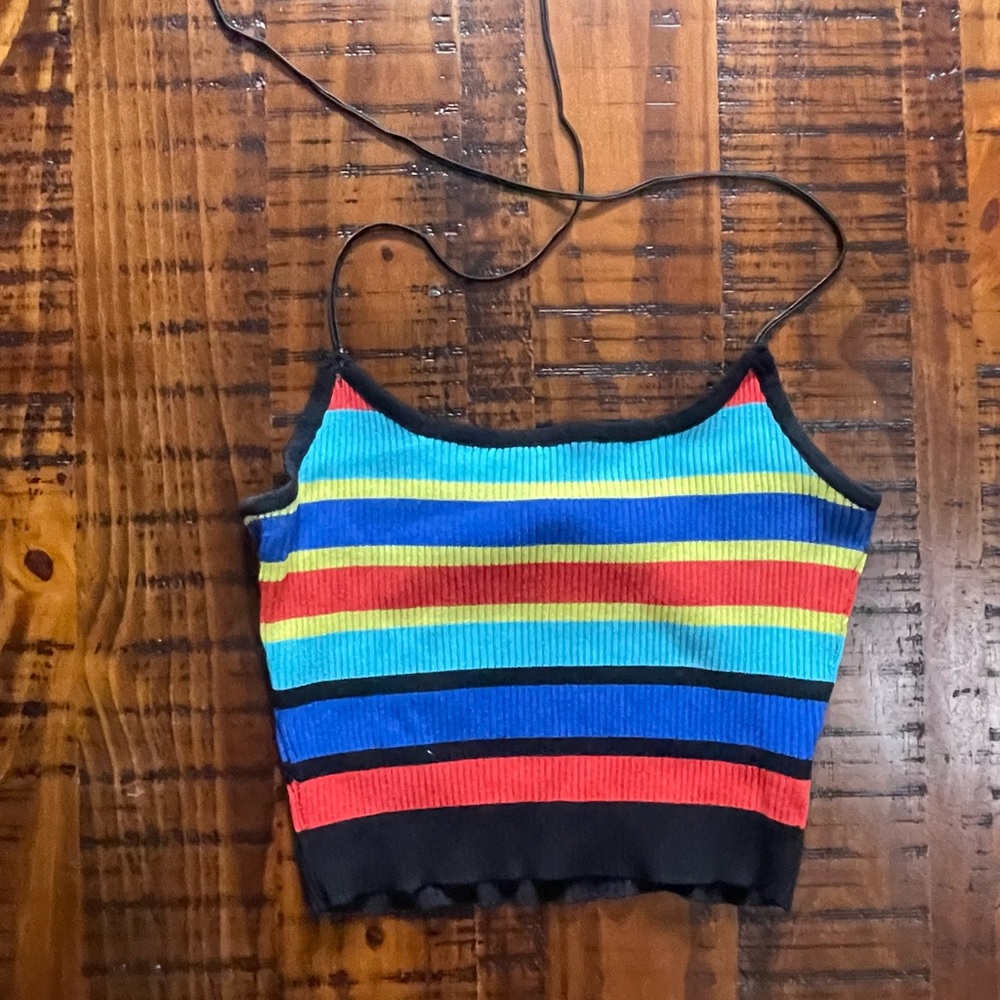 Striped Shein Crop Top (Tied Halter Top)